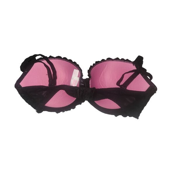 Victorias Secret Pink Black Lace 34DD Push-Up Bra‎ With Adjustable Straps - Picture 3 of 6